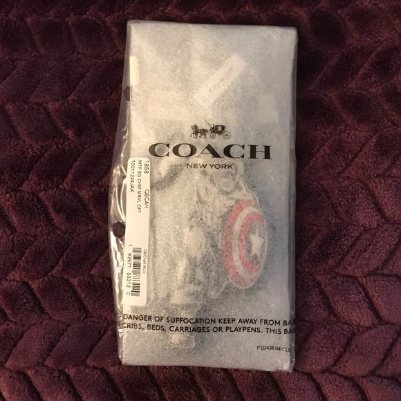 COACH X Marvel Captain America Leather Bag Charm - Picture 2 of 2